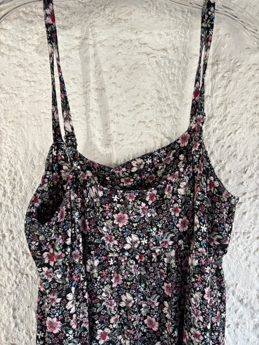 SO Black Floral Spaghetti-Strap Maxi Dress with Pink Accents - Picture 7 of 12